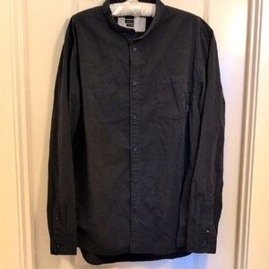 Men's Quiksilver Long Sleeve Black Classic Button Down Shirt